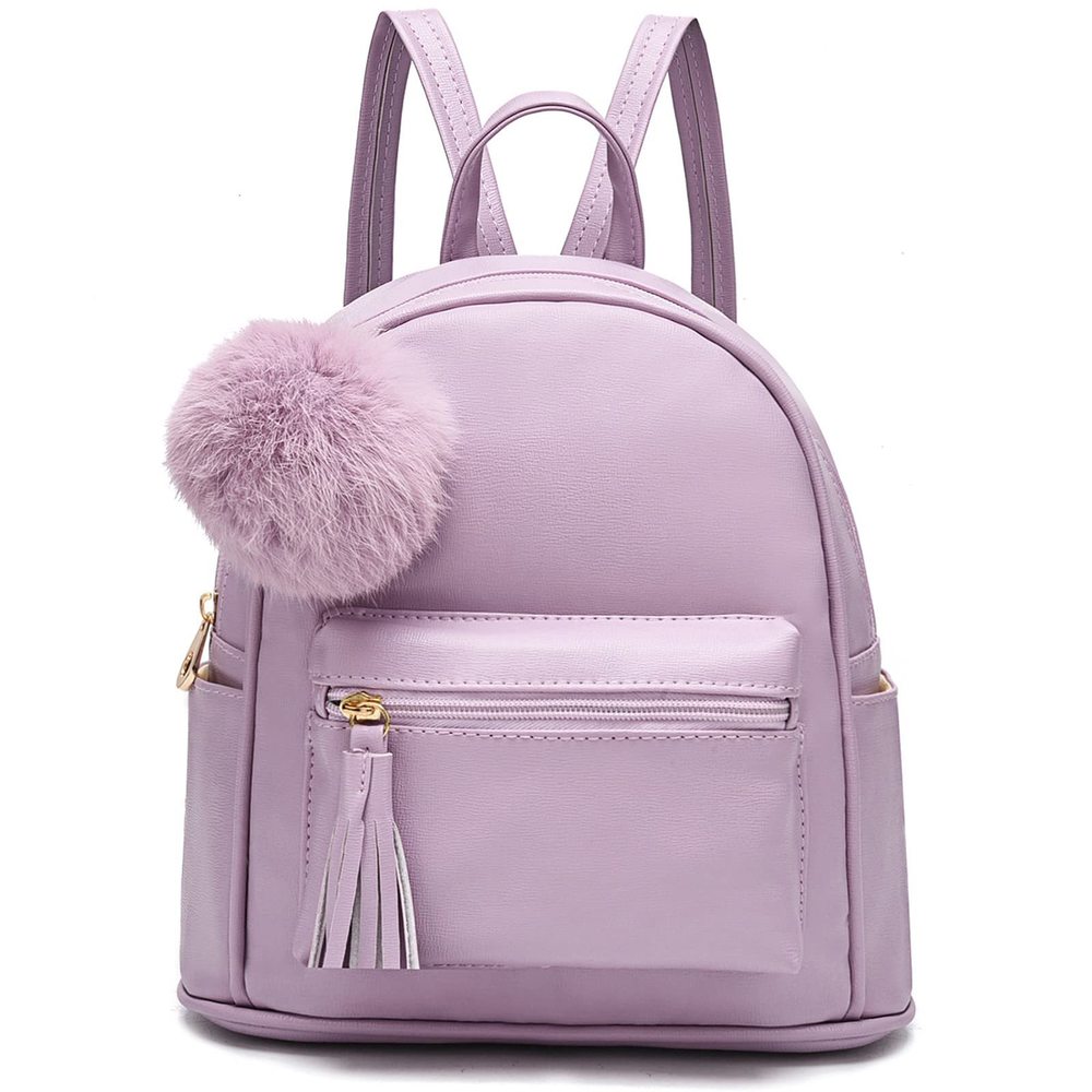 Mini Backpack Purse for Girls Teens Women Purses PU Leather Pom Backpack🐊